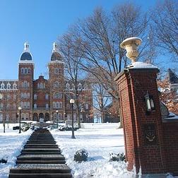 Old Main with snow